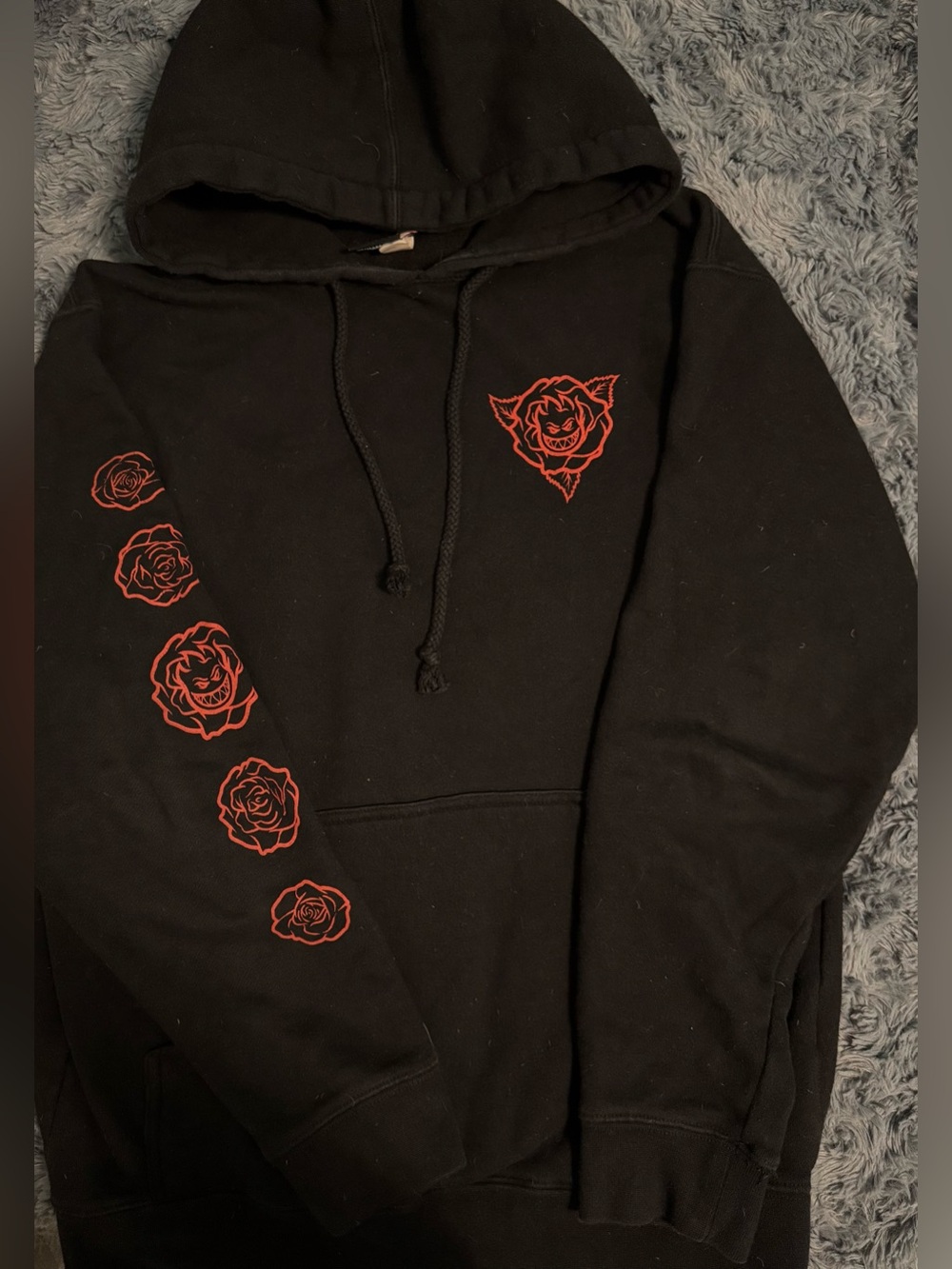 Spitfire Black Hoodie with Red Flame Logo